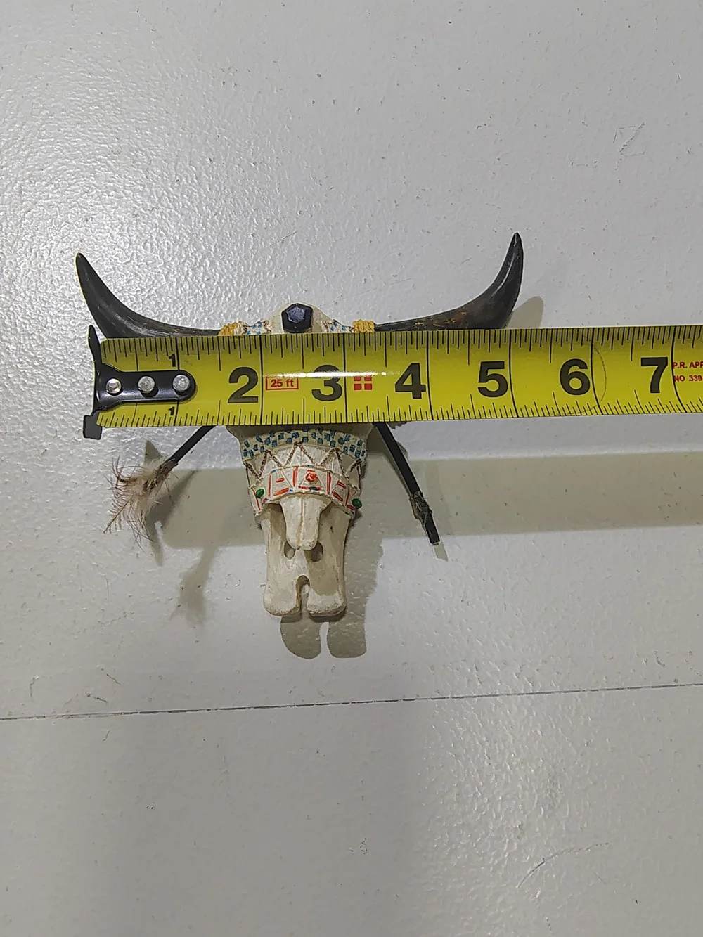 Leather Southwest Style Decorated Steer Skull Wall Hanging Resin